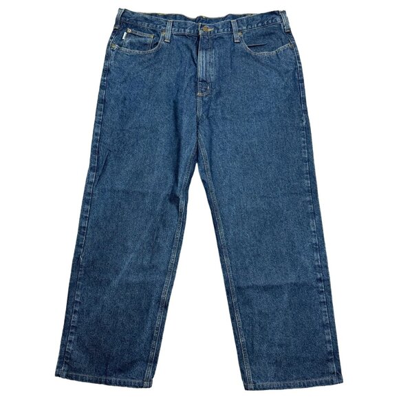 Carhartt Other - Carhartt Mens Blue Denim Jeans Straight Leg Relaxed Fit High Rise Size 42X32